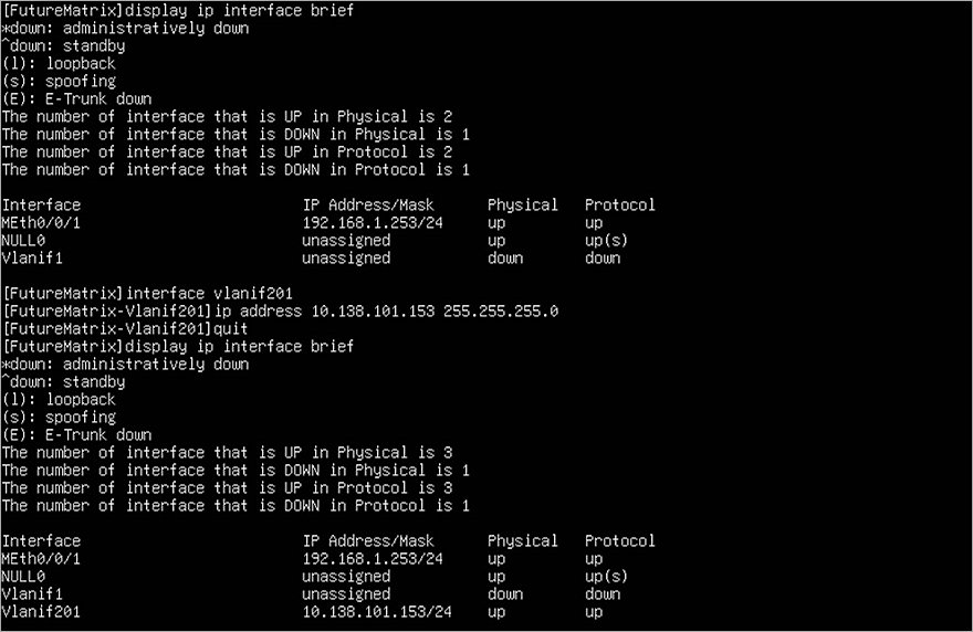 Screenshot of Huawei switch S5735S-S48T4S, sFlow configuration 1